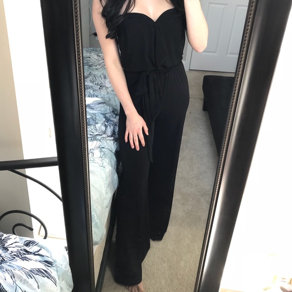 Black jumpsuit romper strapless lily ghalichi - Picture 3 of 4